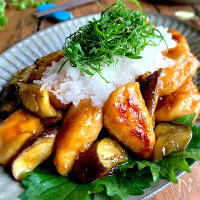 照りとろ♡ごはんがすすむ【ささみとなすの照焼 おろシソのせ】