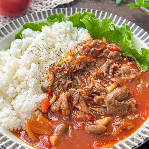 無水で作る♪【完熟トマトのハヤシライス】バレンタインにも◎