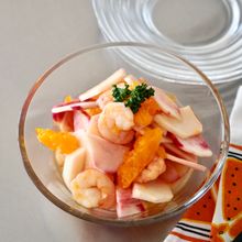 【かぶとえびのオレンジサラダ】甘酸っぱさがクセになる