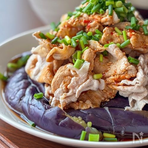 レンジでとろとろ🍆茄子のよだれ豚🐷✨