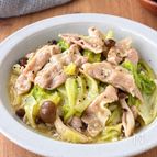 【豚バラとキャベツのうま塩蒸し】にんにく香るやみつきだれ