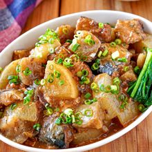 【さば缶こんにゃく大根の生姜煮】時短で味染み♡栄養満点♪