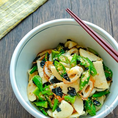 長芋とオクラとちくわと海苔のコク旨さっぱり和え