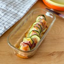 並べて焼くだけ！ズッキーニとハムチーズの重ね焼き