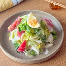 レタスとゆで卵さっぱりサラダ