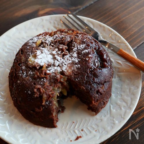 小麦粉無し!レンジで3分のチョコバナナケーキ
