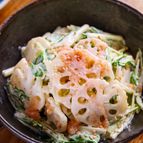 5分で作る絶品おつまみ！水菜と蓮根のシャキシャキ明太マヨ和え