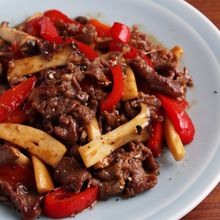 簡単美味♪牛肉とパプリカ、エリンギのオイスター炒め