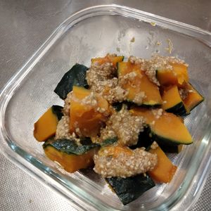 あずさの作ってみた!投稿(レンジでバリ旨《かぼちゃのごま味噌サラダ》)