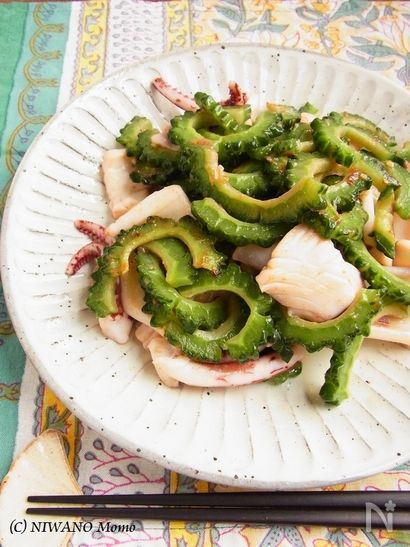 いかとゴーヤーの花椒炒め