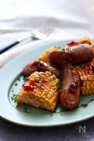 ジョンソンヴィルと焼きとうもろこしの【梅バターグリル】