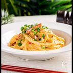 まさかのチーズ不要！カルボナーラうどん