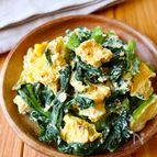 レンジで5分！【小松菜の卵炒め風】栄養満点副菜♩