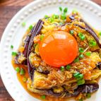 ☆とろっとろ茄子のユッケ風！レンジで簡単・超濃厚☆