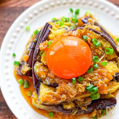 ☆とろっとろ茄子のユッケ風！レンジで簡単・超濃厚☆
