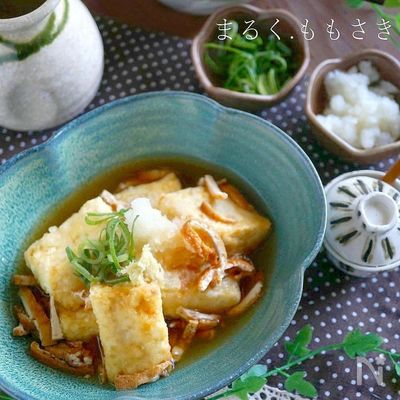 裏ワザ♪これを使えば簡単！本格的な揚げ出し豆腐＆きつね丼♪