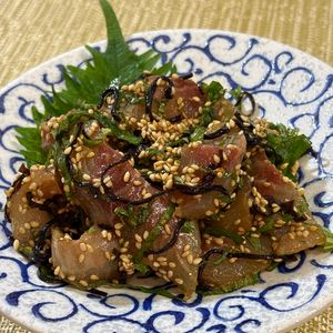 楽ラク手抜キッチン🐶🐾の作ってみた!投稿(切って混ぜるだけ！【白身魚の刺身の塩昆布和え】)