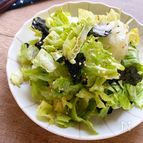 3分で簡単♪レタスと海苔のさっぱりサラダ
