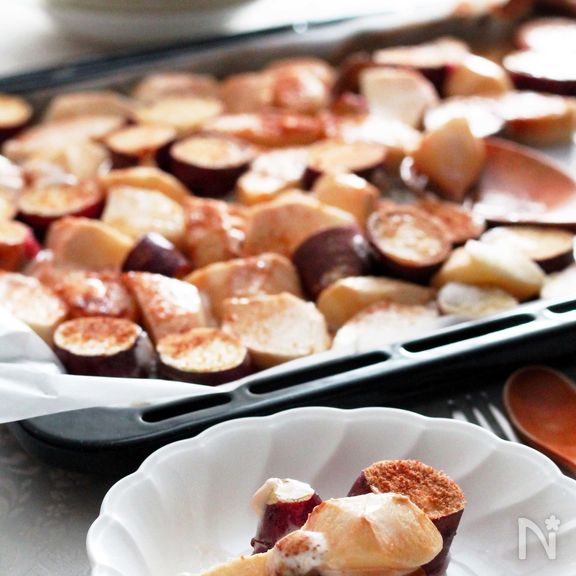 りんごとお芋のマシュマロぎゅうぎゅう焼き