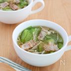 食物繊維でととのえる◎きのことレタスのぬくもりスープ
