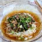 わかめと納豆のぶっかけそうめん