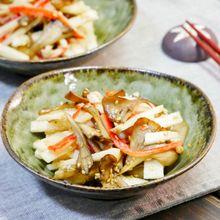 【簡単副菜】シャキシャキ長芋と舞茸のさっぱりごま酢和え
