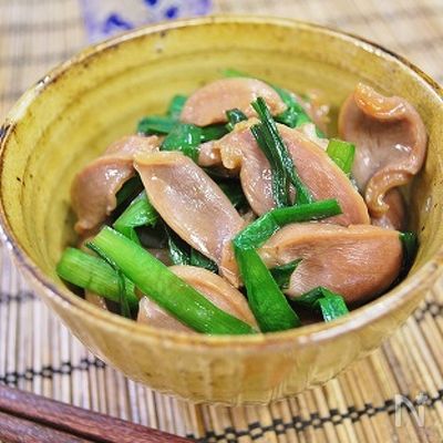 砂肝とニラのうま煮