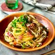 ガーリック香る【きのことベーコンの和風パスタ】