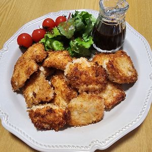 ナムディの作ってみた!投稿(むね肉de柔らかチキンカツ【#油は大さじ4 #衣付け不要】)