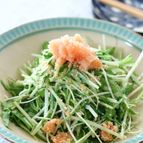水菜の明太子バター炒め
