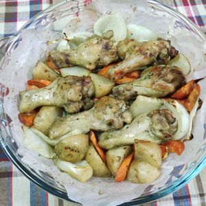 M＊Pの作ってみた!投稿(爽やかジューシー♫手羽元と野菜のバジルレモングリル)