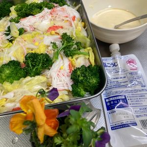 そら・ゆずの作ってみた!投稿(春野菜で楽しむ♩我が家のコールスロー)