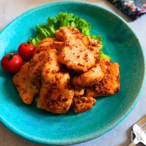 フライパンひとつ！鶏むね肉のハニーマスタード炒め