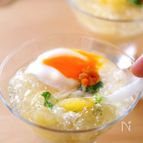 数の子と長芋のだしジュレ温玉添え