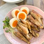 たまごと鶏手羽中の甘辛焼き