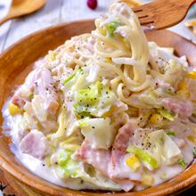 めちゃ旨！！『キャベツとベーコンのツナクリームパスタ』