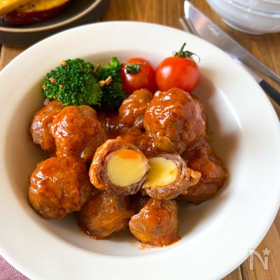 【チーズin豚巻きバーグ】子供喜ぶ♡︎時短/お弁当/簡単