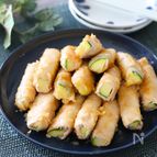 【ズッキーニの豚巻き麺つゆわさびマヨソテー】ジューシー美味♪