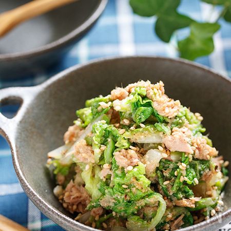 白菜とツナのごま味噌サラダ マヨ不使用 湯かけ 簡単 By ｙｕｕ レシピサイト Nadia ナディア プロの料理家のおいしいレシピ