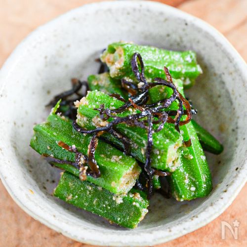火を使わず簡単♪材料4つ!オクラ塩こんぶ