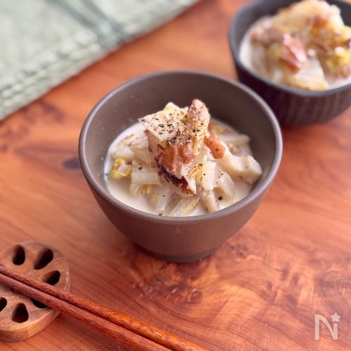 白菜とちくわのだしミルク煮