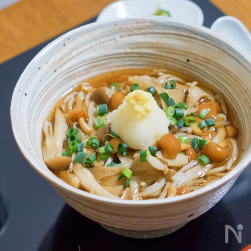 じんわり温まる!きのこのおろしあんかけそば