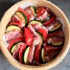 夏野菜たっぷり♡【ズッキーニと豚とトマトのミルフィーユ蒸し】の工程2