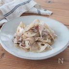 れんこんと豚バラ肉のオイル蒸し