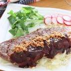 美味しいデミグラスソースで♡ダブルオニオンサーロインステーキ