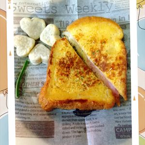 チョロリスの作ってみた!投稿(甘じょっぱ系フレンチトースト＊チーズとろけるモンティクリスト)