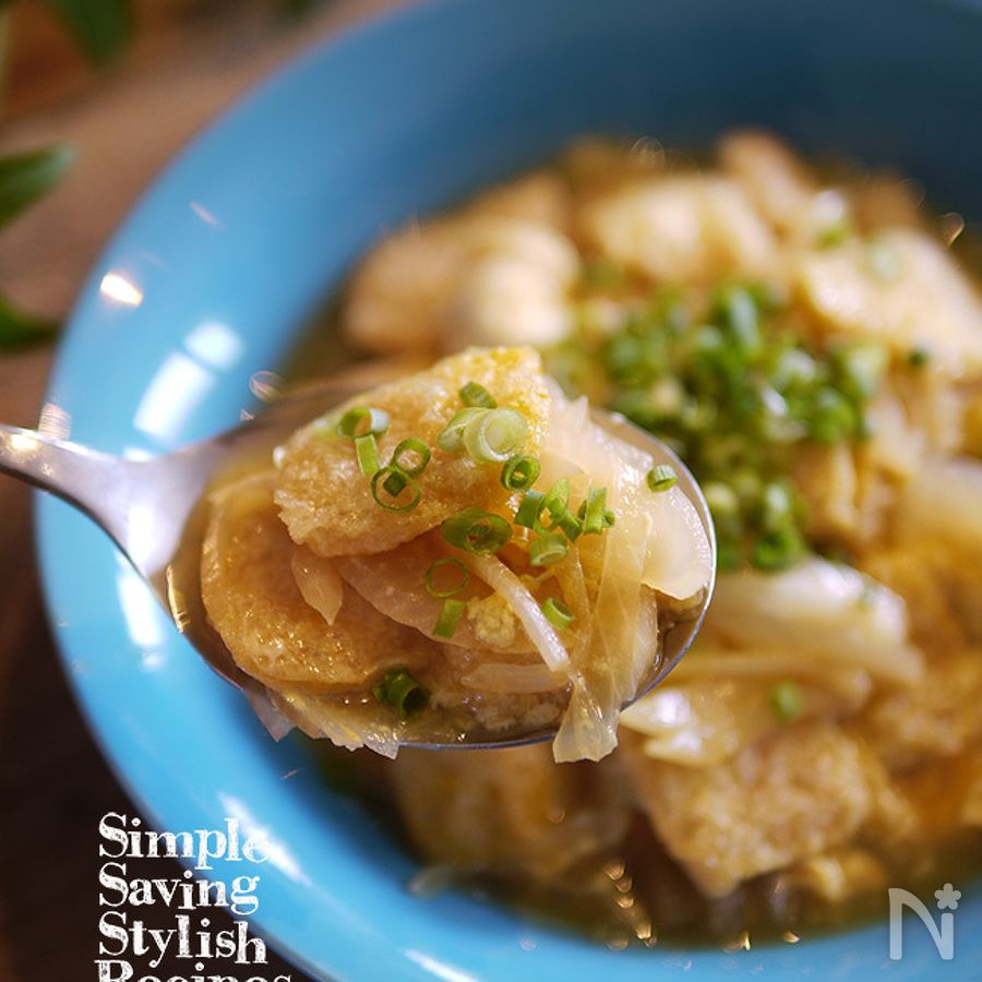 お肉は無いけど気分はカツとじ♪【揚げと卵のキツネとじ】 by SHIMA レシピサイト Nadia ナディア