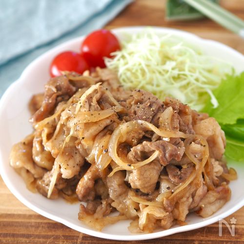 【豚こまのバタポン炒め】コクがあるのにさっぱり美味しい♩