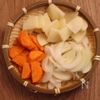 トロ〜リ温玉♪濃厚カレーうどんの工程1