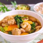 節約＆SDG♪野菜の皮入り団子の具沢山汁